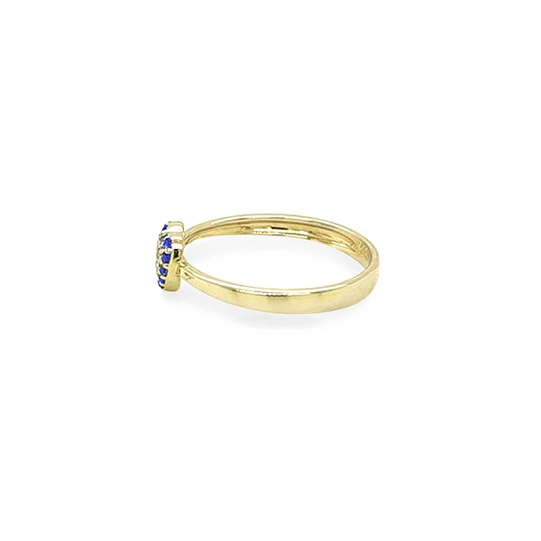 Gold Heart Ring with Colored Stones