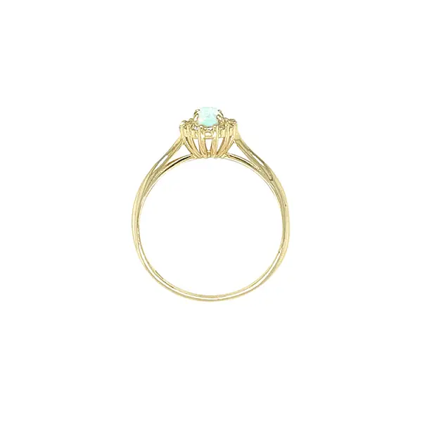 Gold Ring with Opal and Zircones