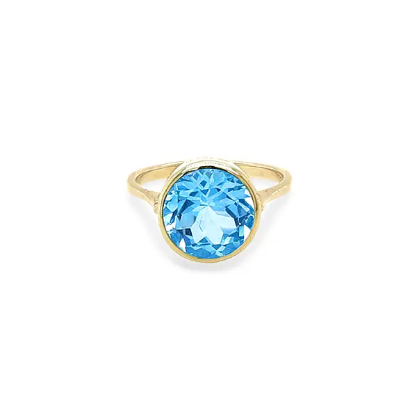 Gold Ring with Blue Stone