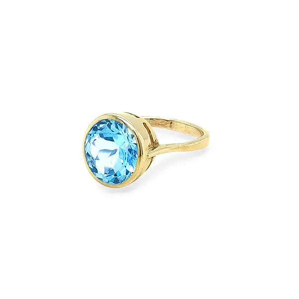 Gold Ring with Blue Stone