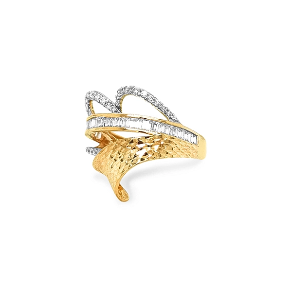 Gold Ring with Zircons