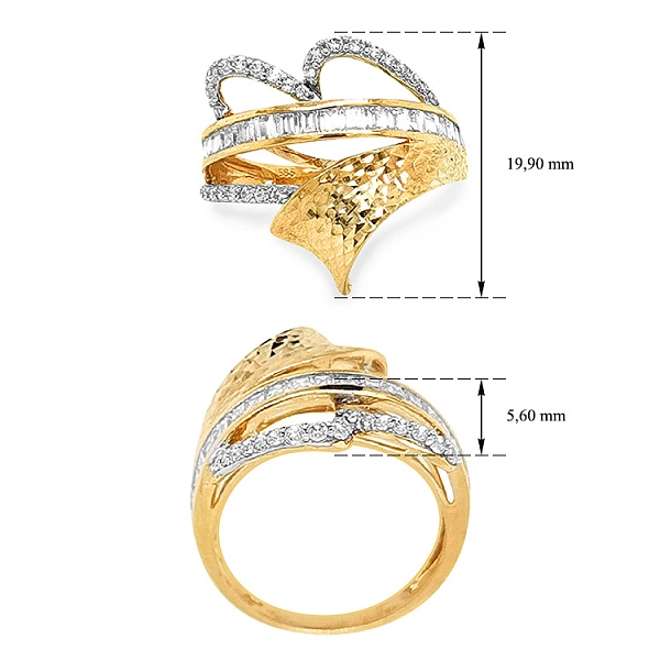 Gold Ring with Zircons