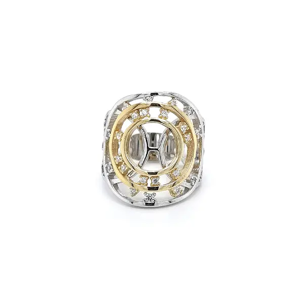 Ring with Zirconias in Gold Combination