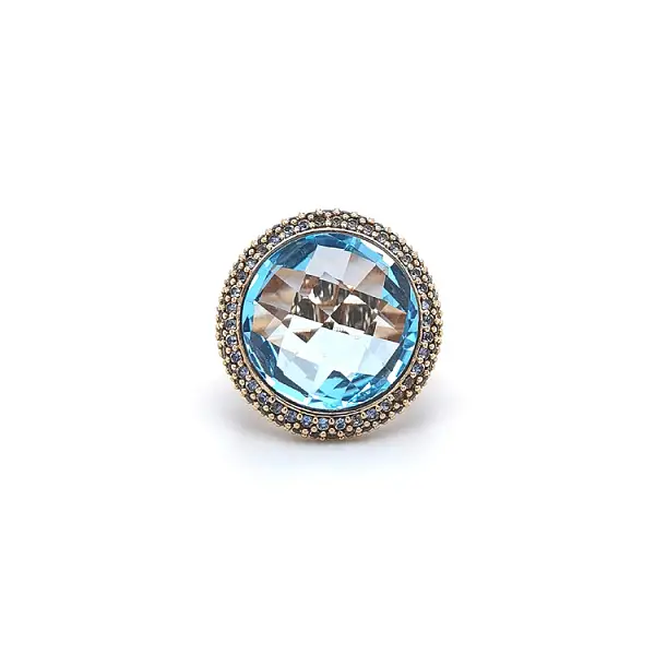 Gold Ring with Blue Stone