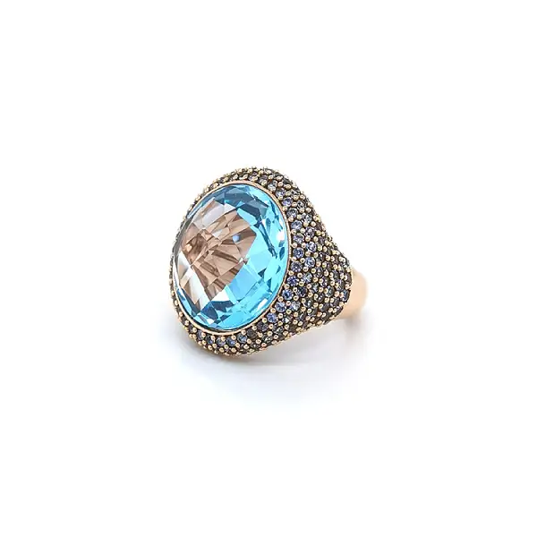 Gold Ring with Blue Stone