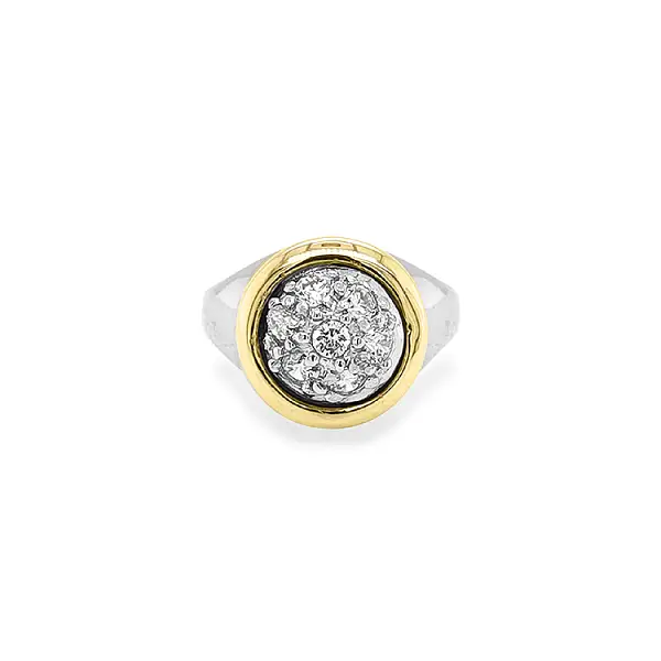 Gold Ring with Zircons