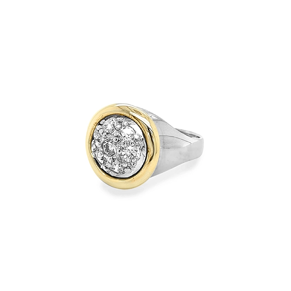 Gold Ring with Zircons