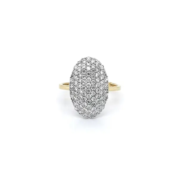 Ladies Ring with Zircones made of Combination Gold