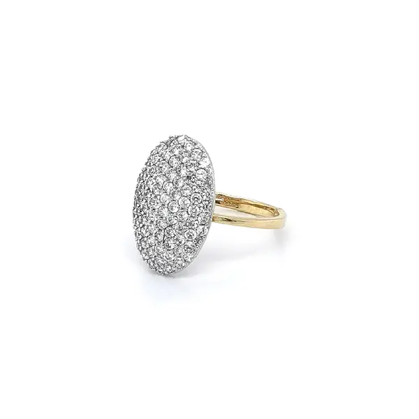 Ladies Ring with Zircones made of Combination Gold