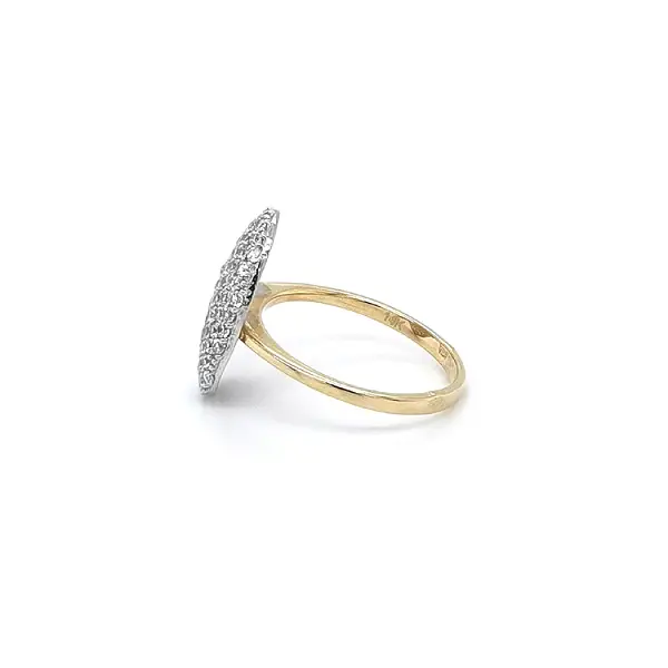 Ladies Ring with Zircones made of Combination Gold