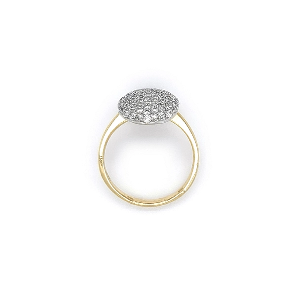 Ladies Ring with Zircones made of Combination Gold