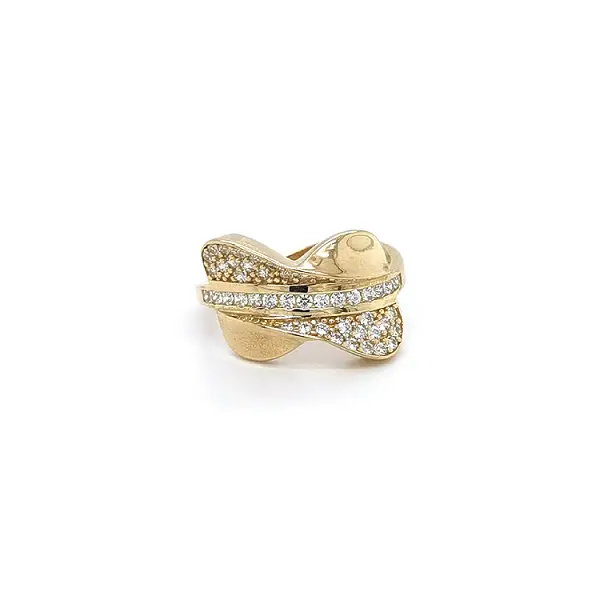 Gold Ring with Zircons
