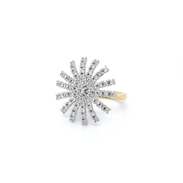 Ring with Zirconias in Gold Combination