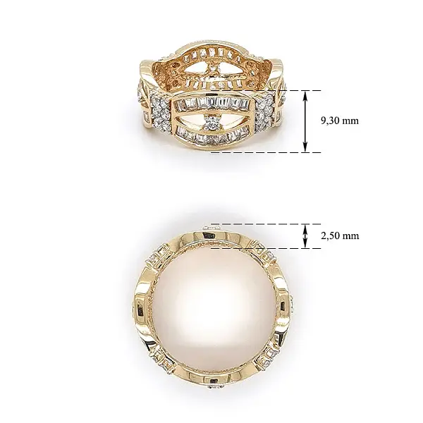 Gold Ring with Zircons