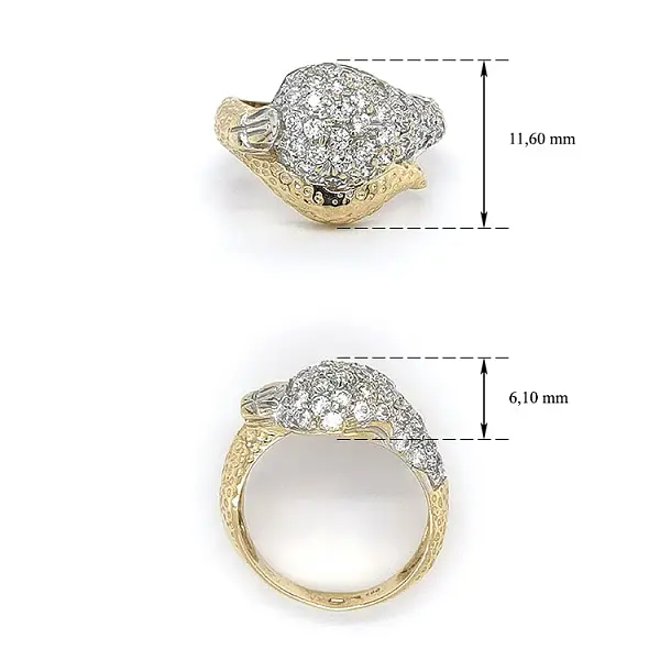 Gold Ring with Zircons