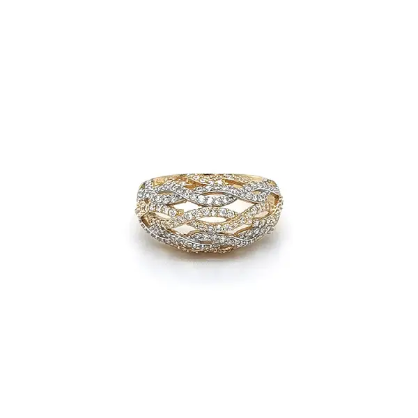 Ring with Zirconias in Gold Combination