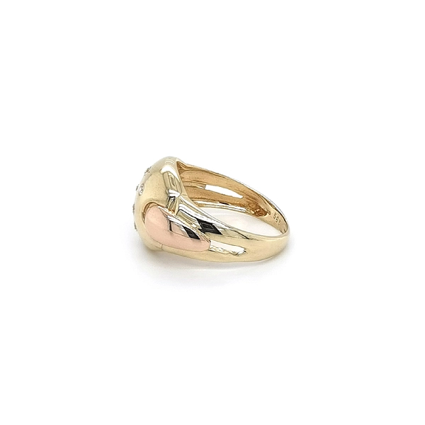 Ring with Zirconias in Gold Combination
