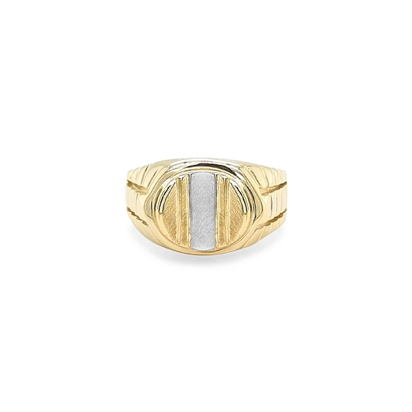 Golden Men's Ring made of Combined Gold