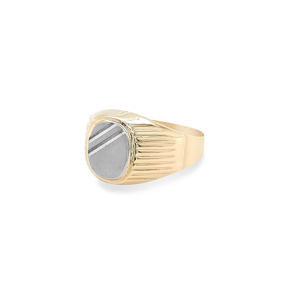 Golden Men's Ring made of Combined Gold