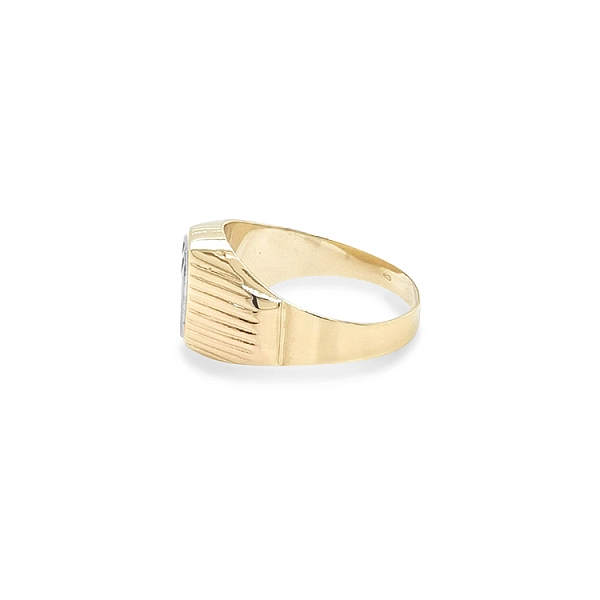 Golden Men's Ring made of Combined Gold