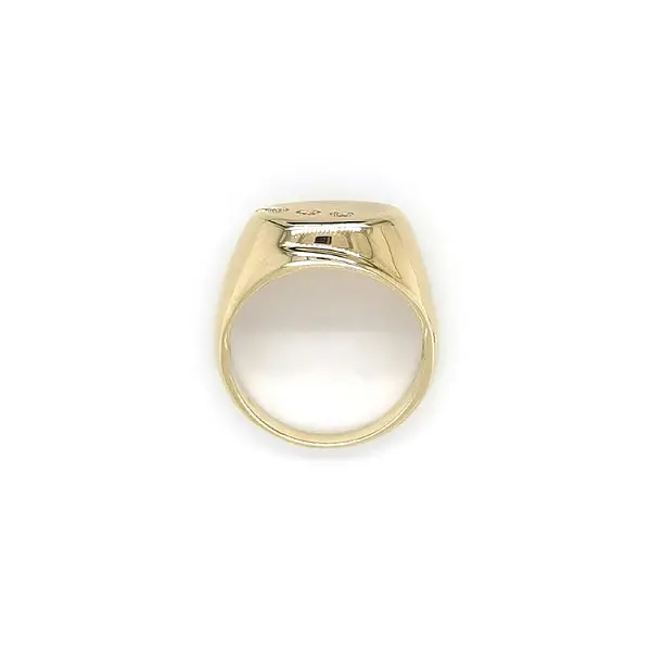 Gold Men's Ring with Zircons