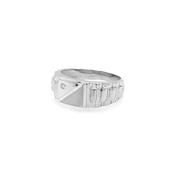 Golden Men's Ring with Zircon