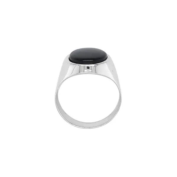 Golden Men's Ring with Onyx