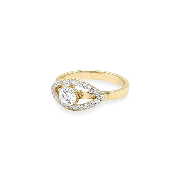 Gold Ring with Zircons