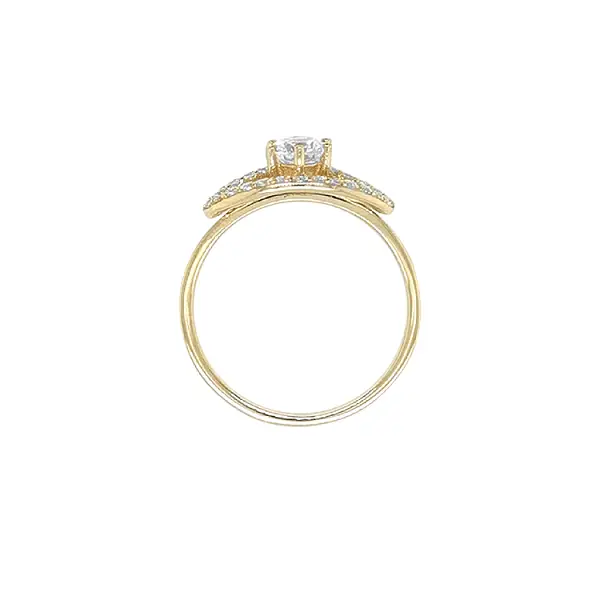 Gold Ring with Zircons