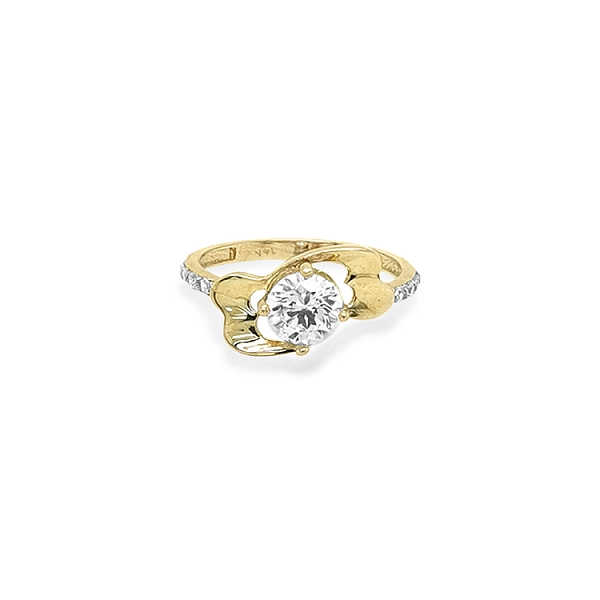 Gold Ring with Zircons