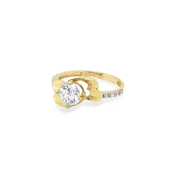 Gold Ring with Zircons