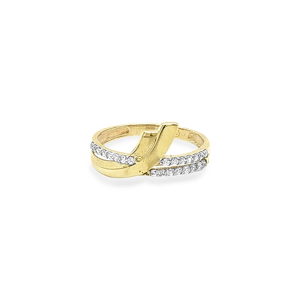Gold Ring with Zircons