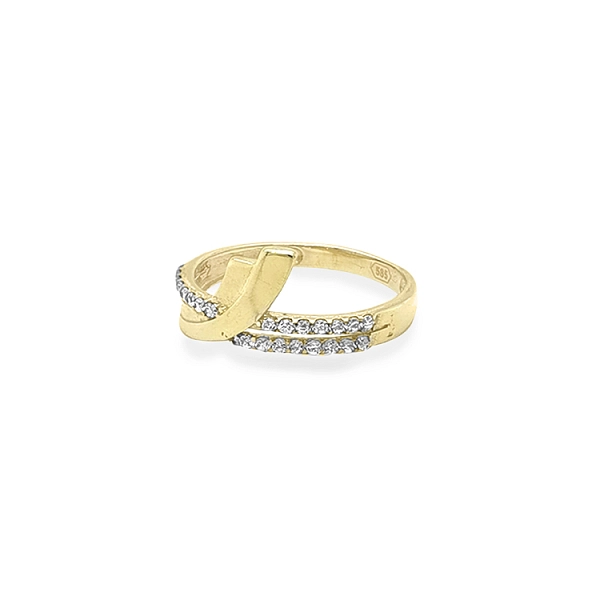 Gold Ring with Zircons