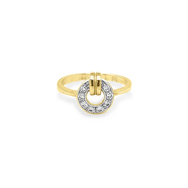 Gold Ring with Zircons