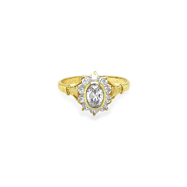 Gold Ring with Zircons
