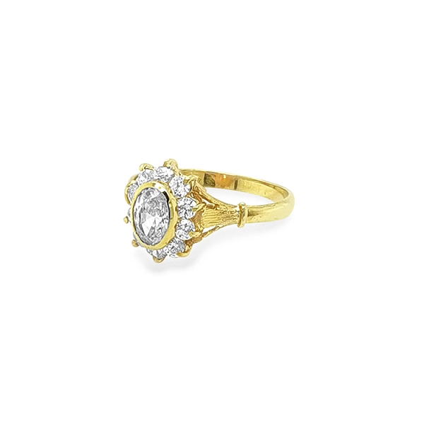 Gold Ring with Zircons
