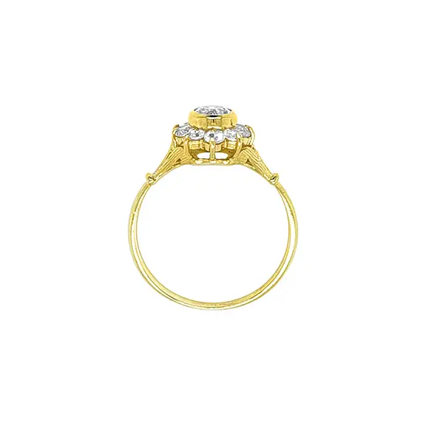 Gold Ring with Zircons