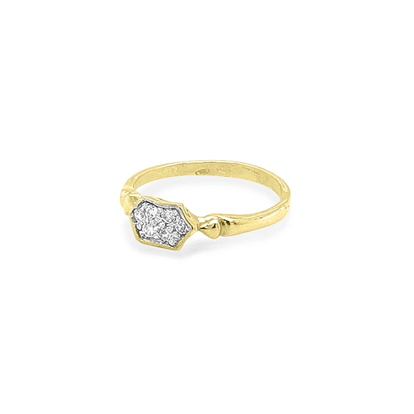 Gold Ring with Zircons