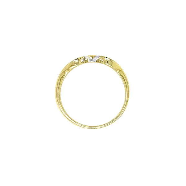 Gold Ring with Zircones made of Combined Gold