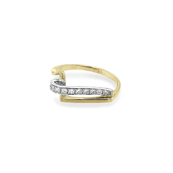 Gold Ring with Zircones made of Combined Gold