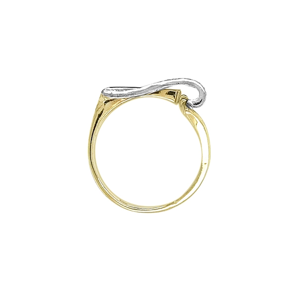 Gold Ring with Zircones made of Combined Gold