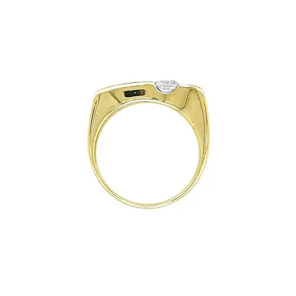 Gold Ring with Zircones made of Combined Gold