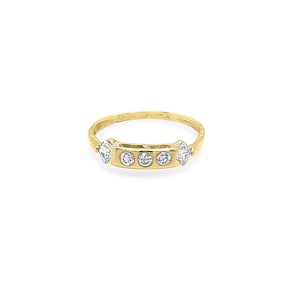 Gold Ring with Zircons
