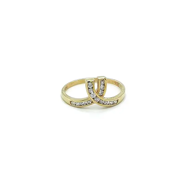 Gold Ring with Zircons