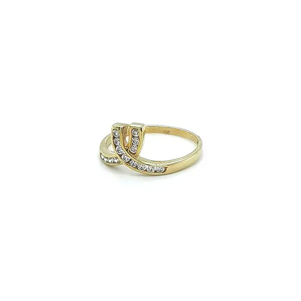 Gold Ring with Zircons