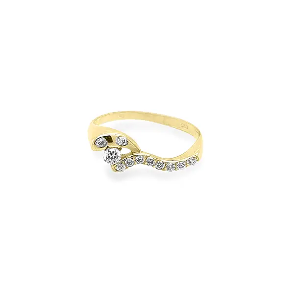 Gold Ring with Zircons