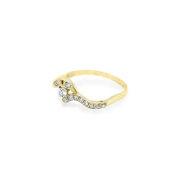 Gold Ring with Zircons