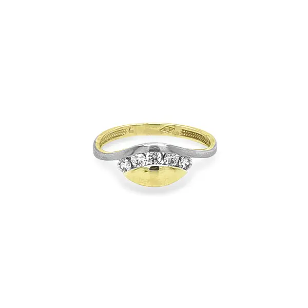 Gold Ring with Zircons