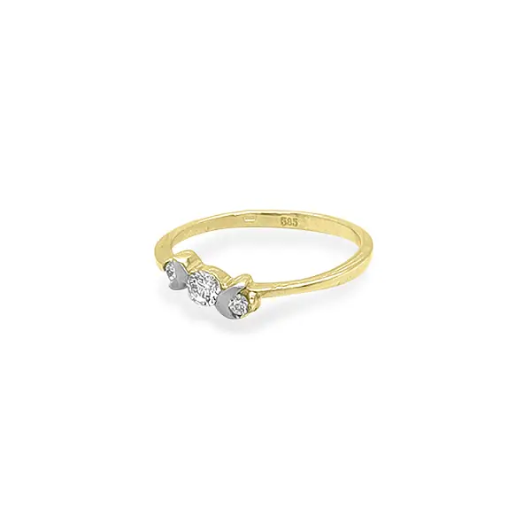 Gold Ring with Zircons