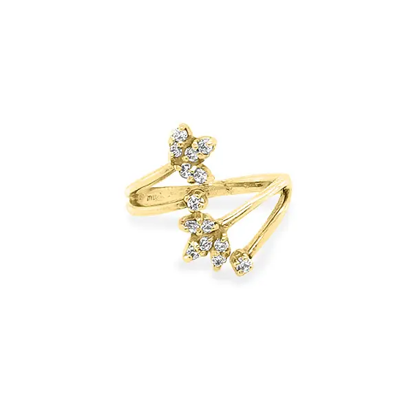 Gold Ring with Zircons